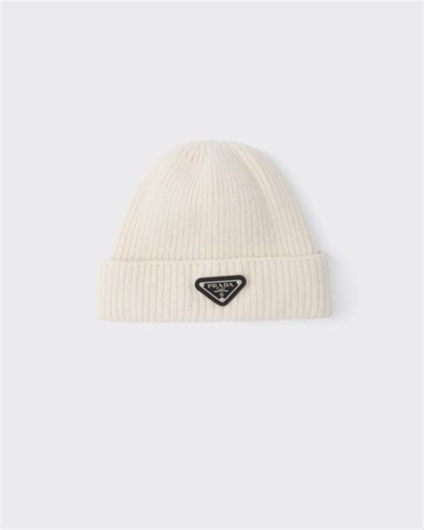 beanie prada hat|Prada beanie white and pink.